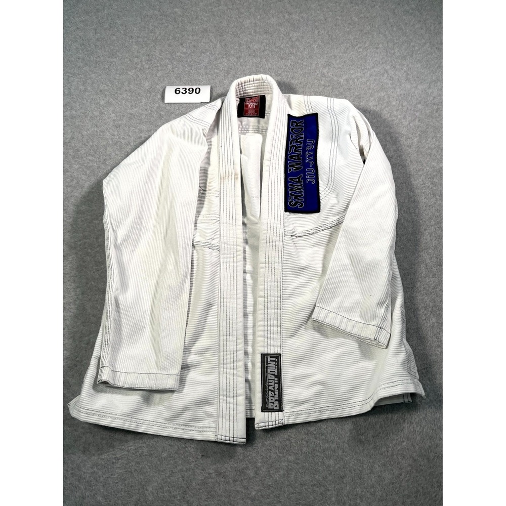 Break Point SKMA Warrior Jiu-Jitsu Kimono Jacket Mens A0 White Cotton Open Front
